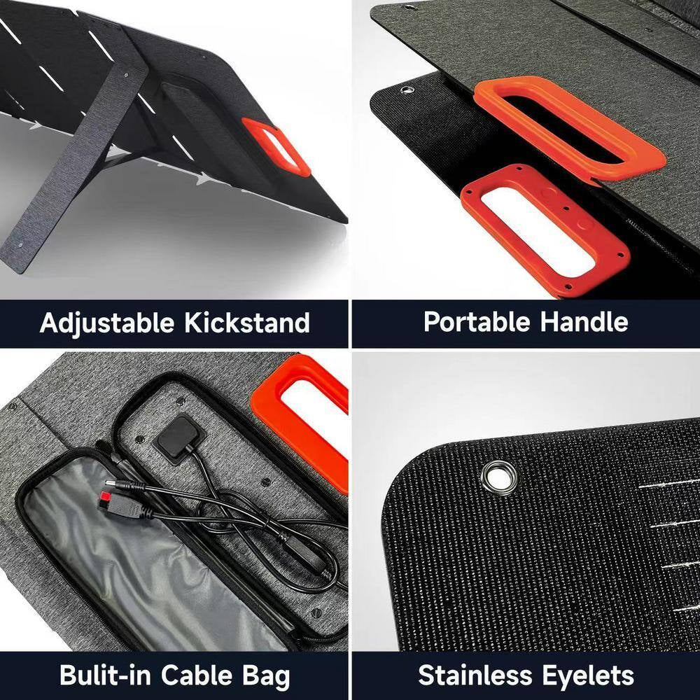 21.26 In. 200W Portable Solar Panel for Power Station IP67 Water Foldable Solar Panel for Camping, Rvs, Hiking