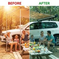 Car Side Awning, Large 4.6 Ft. X 6.6 Ft. Shade Coverage Vehicle Awning, Pu3000Mm UV 50+ Retractable Car Awning — Before & After