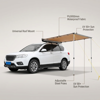 Car Side Awning, Large 4.6 Ft. X 6.6 Ft. Shade Coverage Vehicle Awning, Pu3000Mm UV 50+ Retractable Car Awning — infographic