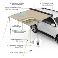 Car Side Awning, Large 4.6 Ft. X 6.6 Ft. Shade Coverage Vehicle Awning, Pu3000Mm UV 50+ Retractable Car Awning — How It Works