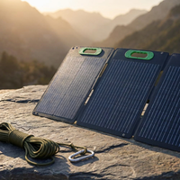 Foldable 100W Monocrystalline Portable Solar Panel for Electric Solar Generators, Water-Resistant IP67, Off-Grid — Studio Shot