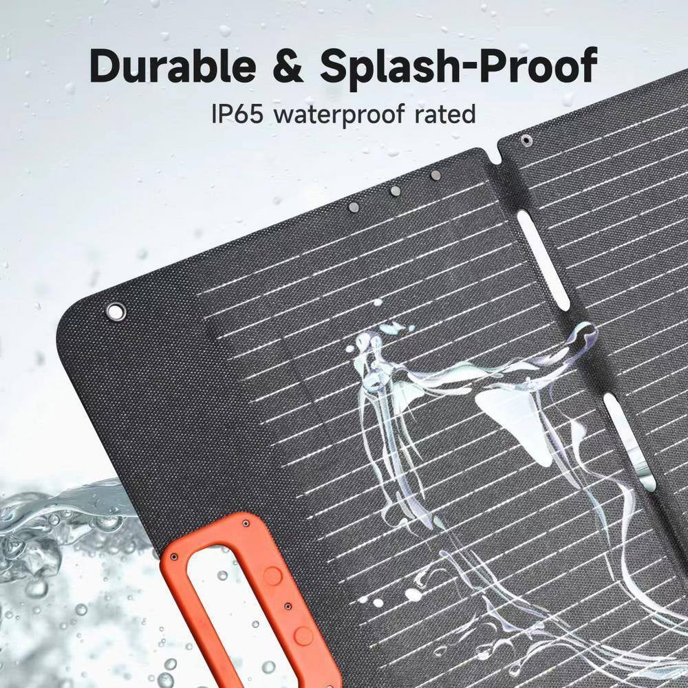 21.26 In. 200W Portable Solar Panel for Power Station IP67 Water Foldable Solar Panel for Camping, Rvs, Hiking